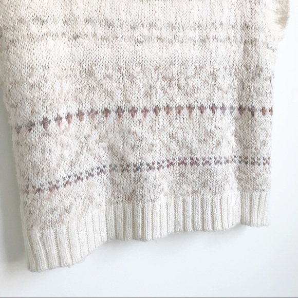 FREE PEOPLE Snow Bunny Fair Isle Sweater Ivory XS - Picture 4 of 7